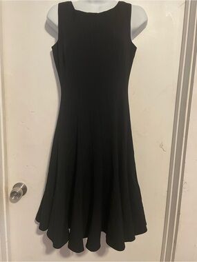 Calvin Klein Black Sleeveless Flared Midi Dress